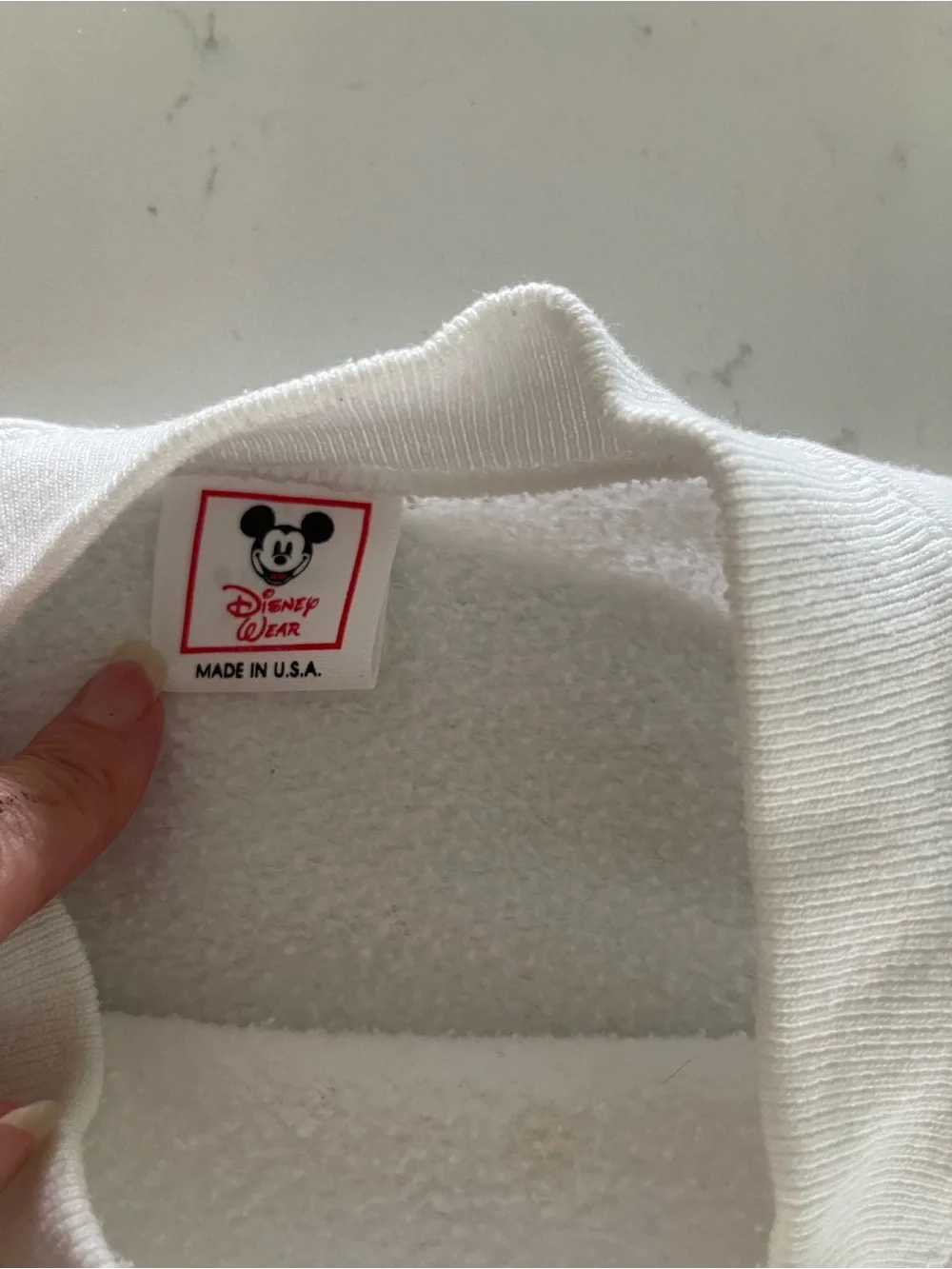Disney White Epcot Center Flag Graphic Vintage Crewneck Sweatshirt